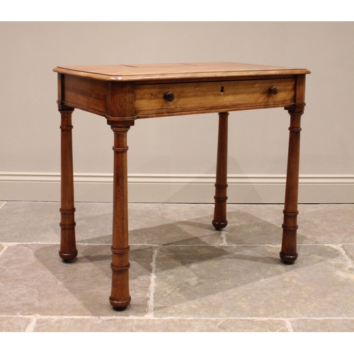 838 - A Gillows of Lancaster satin ash chamber table, mid to late 19th century, the rounded rectangular to... 