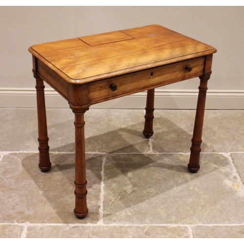 838 - A Gillows of Lancaster satin ash chamber table, mid to late 19th century, the rounded rectangular to... 