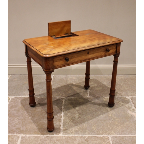 838 - A Gillows of Lancaster satin ash chamber table, mid to late 19th century, the rounded rectangular to... 