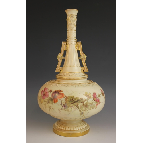 509 - A Royal Worcester blush ivory porcelain vase of large proportions, late 19th or early 20th century, ... 