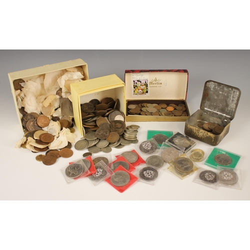 57 - A collection of pre-decimal and decimal coinage, to include some coins with silver content (Qty)