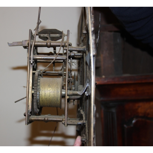 686 - A George III oak and mahogany cross banded eight day longcase clock, signed J Kitchen, Nantwich, the... 