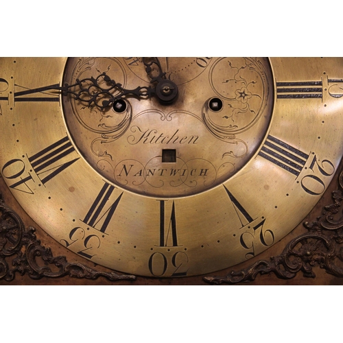 686 - A George III oak and mahogany cross banded eight day longcase clock, signed J Kitchen, Nantwich, the... 