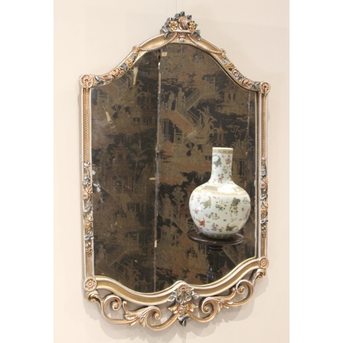 696 - A Regency style fretwork wall mirror, the rectangular mirror plate within a carved surround,  66cm H... 