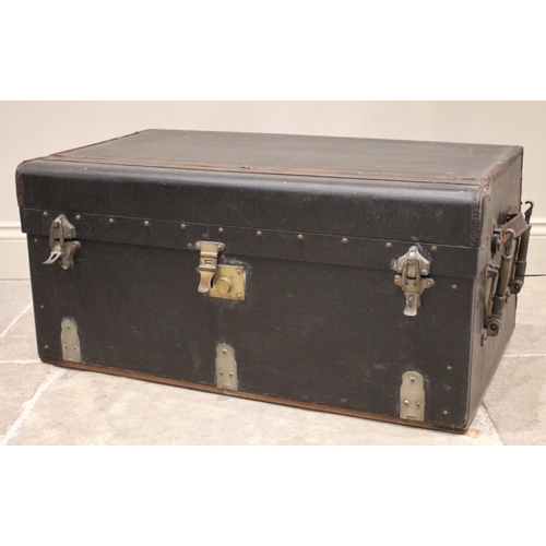 568 - A Vintage motoring trunk by Finnigans of New Bond Street, the Rexene covered and leather trimmed tru... 