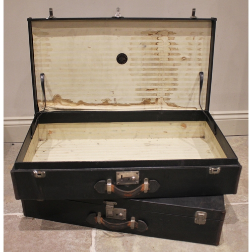 568 - A Vintage motoring trunk by Finnigans of New Bond Street, the Rexene covered and leather trimmed tru... 