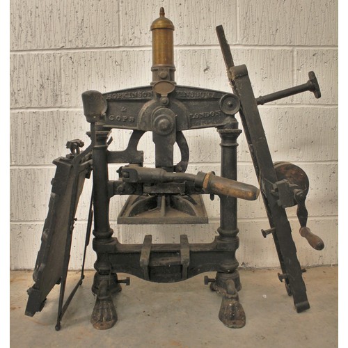 577 - A Hopkinson and Cope's, Finsbury, London  printing press dated 1868, of typical 'A' frame design, th... 