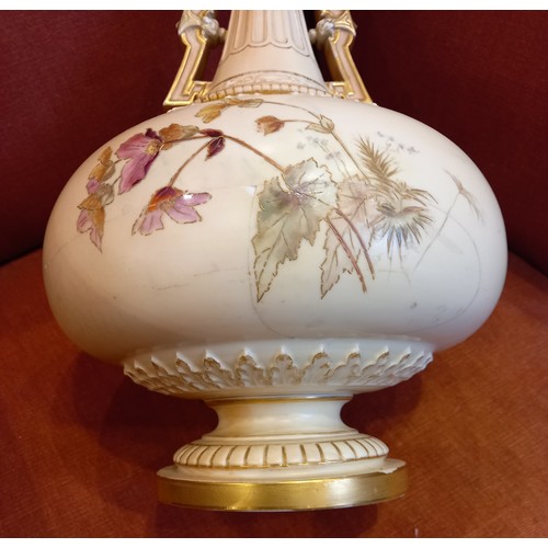 509 - A Royal Worcester blush ivory porcelain vase of large proportions, late 19th or early 20th century, ... 