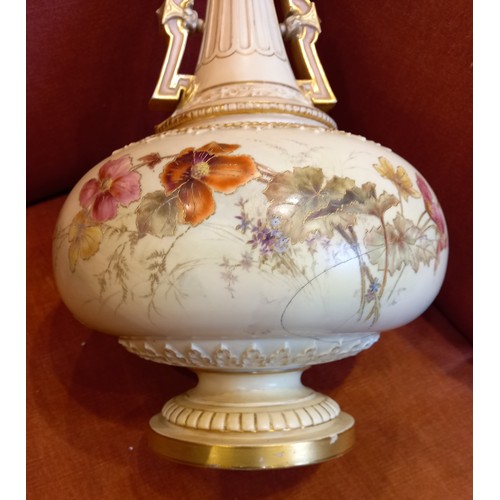 509 - A Royal Worcester blush ivory porcelain vase of large proportions, late 19th or early 20th century, ... 