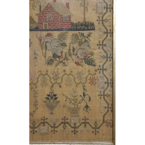 610 - A sampler dated 1830 (? last numeral indistinct), worked by Mary Ann Smith aged 10 years, possibly S... 