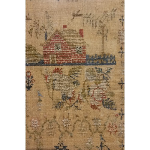 610 - A sampler dated 1830 (? last numeral indistinct), worked by Mary Ann Smith aged 10 years, possibly S... 