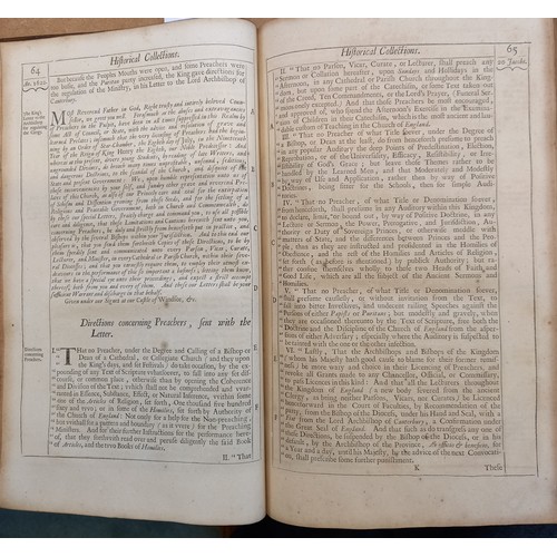 188 - Rushworth (John), HISTORICAL COLLECTIONS OF PRIVATE PASSAGES OF STATE. WEIGHTY MATTERS IN LAW. REMAR... 