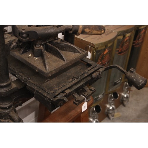 577 - A Hopkinson and Cope's, Finsbury, London  printing press dated 1868, of typical 'A' frame design, th... 