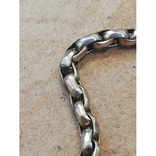 113 - A Victorian 9ct gold belcher link chain, later spring ring and loop fastening, stamped ‘9c’, 52cm lo... 