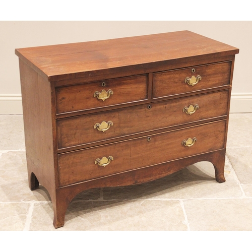 649 - A George III mahogany straight front chest of drawers, the associated rectangular top above two shor... 