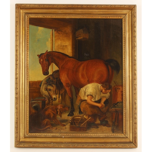 335 - A Miller (English school, 20th century),  
A farrier at work (after 