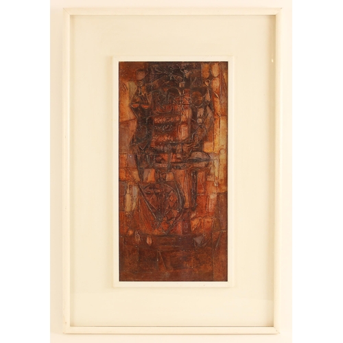 353 - John Bailey (British, b.1926),  
Standing figures, an abstract with hidden images,  Mixed media on b... 