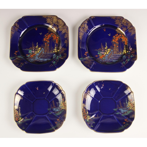 453 - An Art Deco Shelley Queen Anne part tea service, circa 1930, decorated in the 