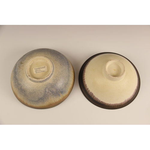 505 - Hazel Johnston (1933 - 2011), a porcelain studio pottery bowl with flared rim and cylinder foot, the... 