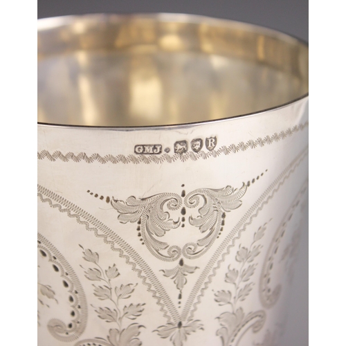 67 - A Victorian silver trophy cup, Josiah Williams & Co, London 1892, of tapered cylindrical form on kno... 