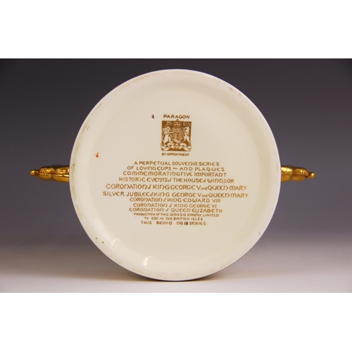 486 - A limited edition Paragon twin handled commemorative loving cup, issued for the coronation of Edward... 