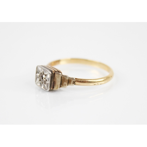 206 - An early 20th century diamond set ring, the central old cut diamond measuring 2.55mm diameter, illus... 