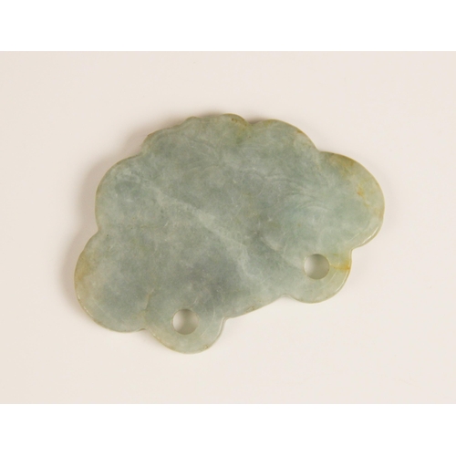 411 - A Chinese jade ingot/panel, the ruyi head shaped carving with fruiting vine incised decoration, 6.5c... 