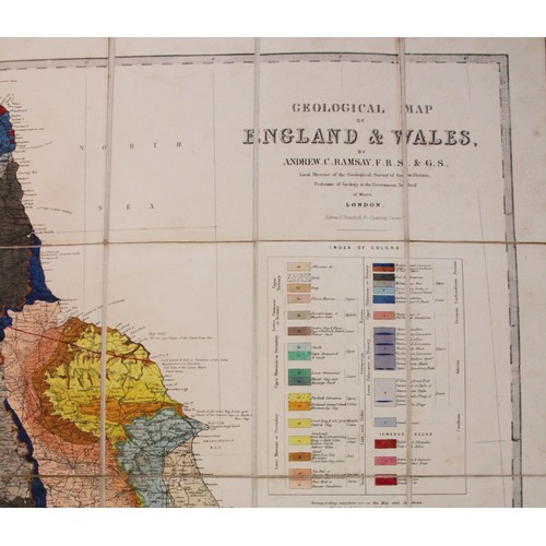 279 - Ramsay (Andrew C), GEOLOGICAL MAP OF ENGLAND AND WALES, forty eight hand coloured rectangular panels... 