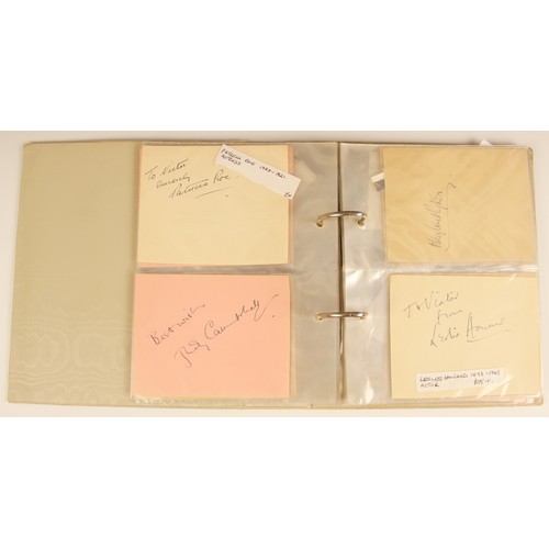 271 - An album of fifty autographs, to include James Mason, Leslie Howard, George Cole, Patricia Roe, Will... 