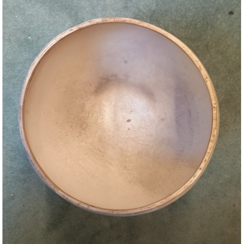 506 - A porcelain studio pottery bowl, possibly by Jane Perryman, of squat ovoid form on tapering foot, th... 