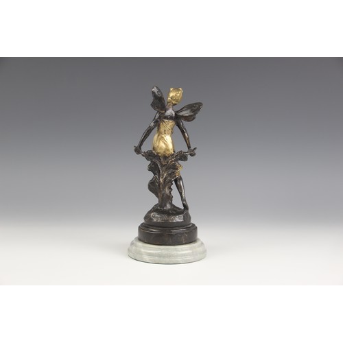 223 - After Auguste Moreau (1834-1917), a pair of nymphs, each parcel gilt bronze patinated figure modelle... 