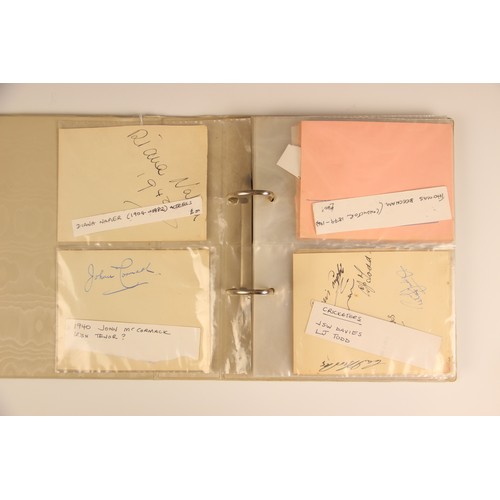 271 - An album of fifty autographs, to include James Mason, Leslie Howard, George Cole, Patricia Roe, Will... 