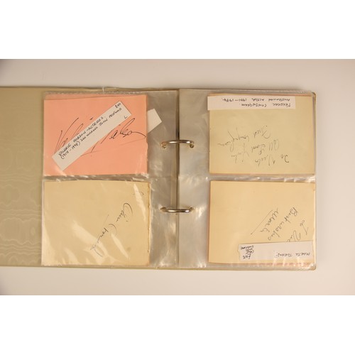 271 - An album of fifty autographs, to include James Mason, Leslie Howard, George Cole, Patricia Roe, Will... 