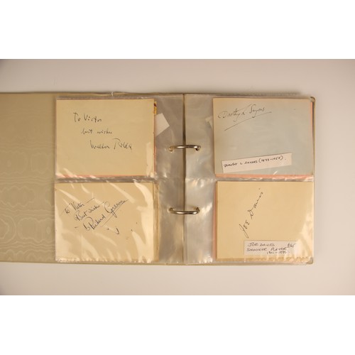 271 - An album of fifty autographs, to include James Mason, Leslie Howard, George Cole, Patricia Roe, Will... 