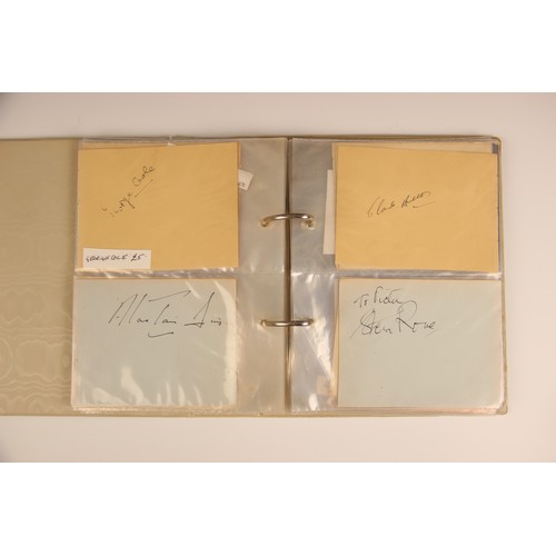 271 - An album of fifty autographs, to include James Mason, Leslie Howard, George Cole, Patricia Roe, Will... 