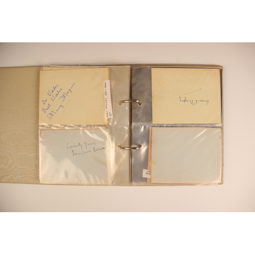 271 - An album of fifty autographs, to include James Mason, Leslie Howard, George Cole, Patricia Roe, Will... 