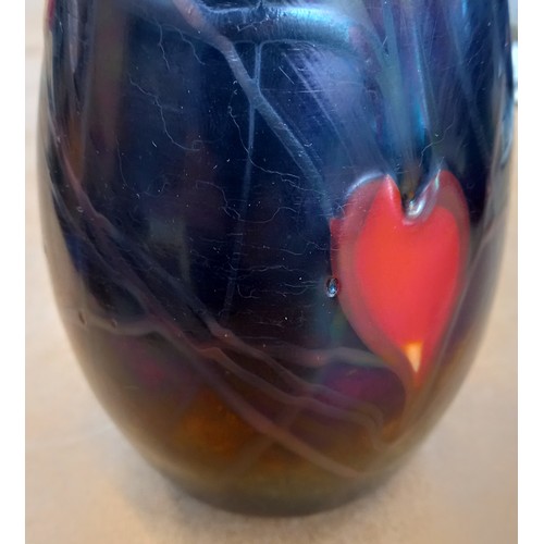 514 - A John Ditchfield for Glasform studio glass vase of baluster form, the iridescent purple glass with ... 