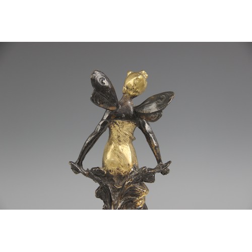 223 - After Auguste Moreau (1834-1917), a pair of nymphs, each parcel gilt bronze patinated figure modelle... 