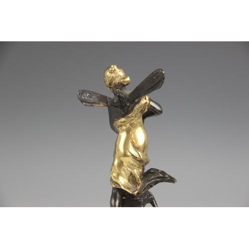 223 - After Auguste Moreau (1834-1917), a pair of nymphs, each parcel gilt bronze patinated figure modelle... 