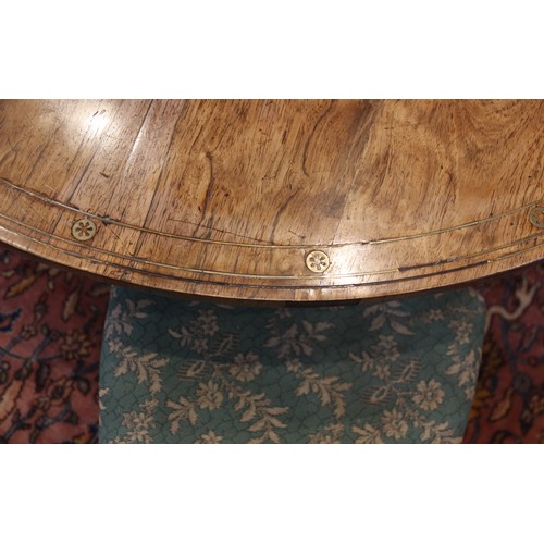 641 - A Regency rosewood and brass inlaid breakfast table, in the manner of George Oakley, early 19th cent... 