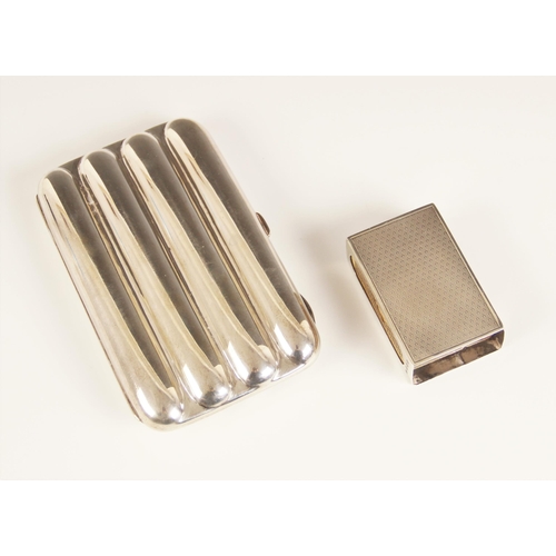 112 - An Edwardian silver cigar case, Walker & Hall, Sheffield 1909, of four lobed plain polished design w... 