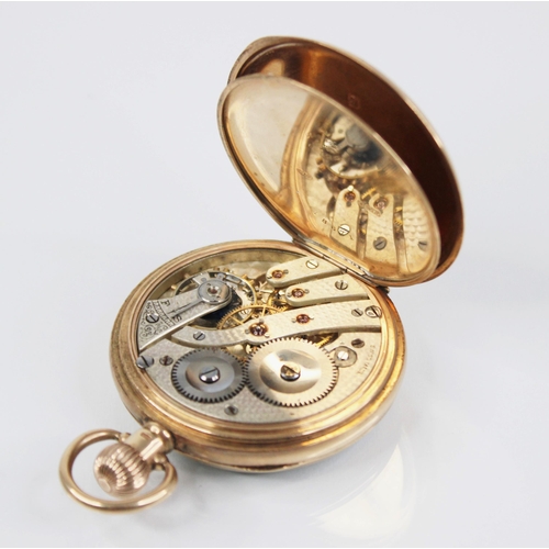 131 - A George V 9ct gold open-faced pocket watch, Dennison Watch Case Co, Birmingham 1919, the circular w... 