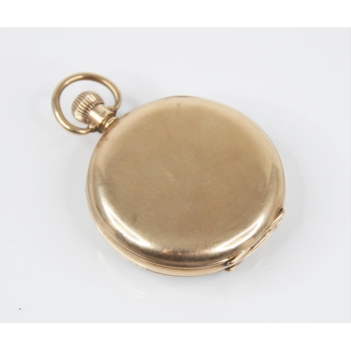 131 - A George V 9ct gold open-faced pocket watch, Dennison Watch Case Co, Birmingham 1919, the circular w... 