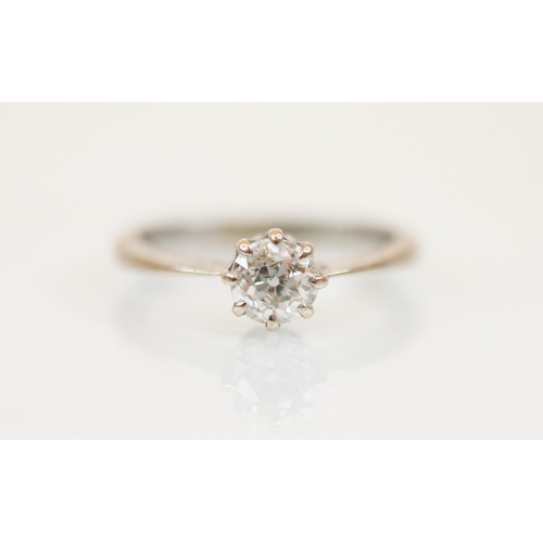 210 - An early 20th century diamond solitaire ring, the central old cut diamond, measuring approximately 5... 