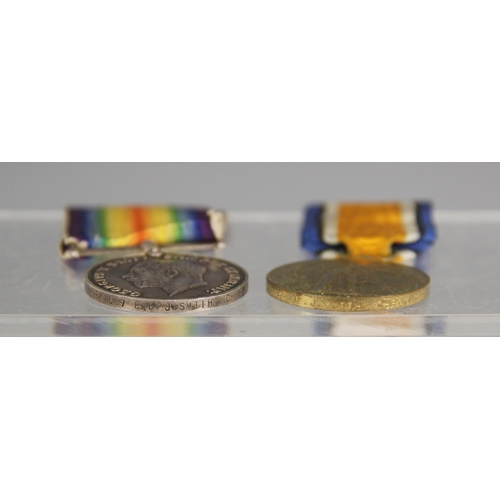 283 - A World War I pair comprising the War Medal and the Victory medal, to 241667 Private James Smith, Ch... 