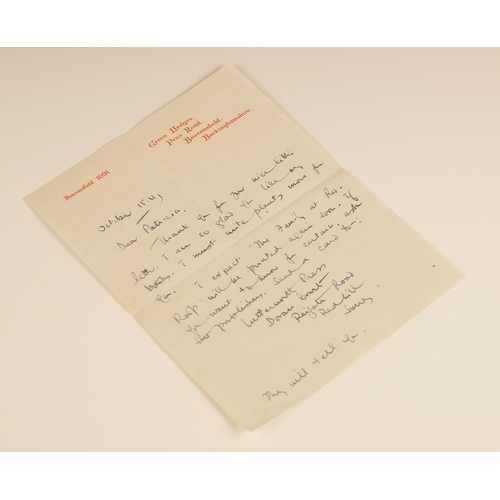 287 - A handwritten signed letter written by Enid Blyton, on headed note paper sent from Green Hedges in B... 