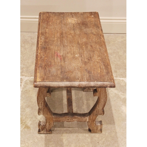 870 - An Arts and Crafts 'Tuscan' style limed pine occasional table, in the manner of Sir Robert Lorimer, ... 