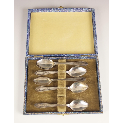 111 - A George VI set of Sandringham pattern silver teaspoons, H Samuel Ltd, Sheffield 1943, of typical fo... 