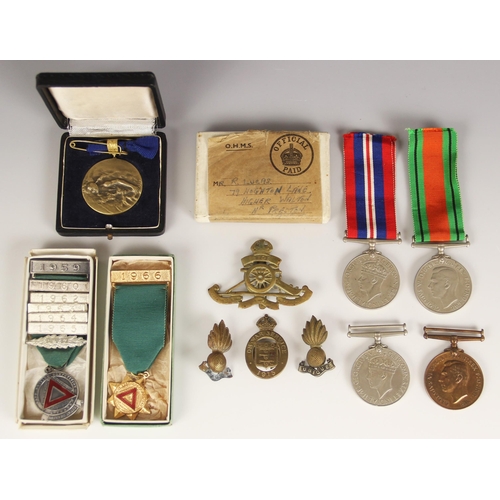 285 - A World War II pair to R. Lucas, Royal Electrical And Mechanical Engineers, comprising the War Medal... 