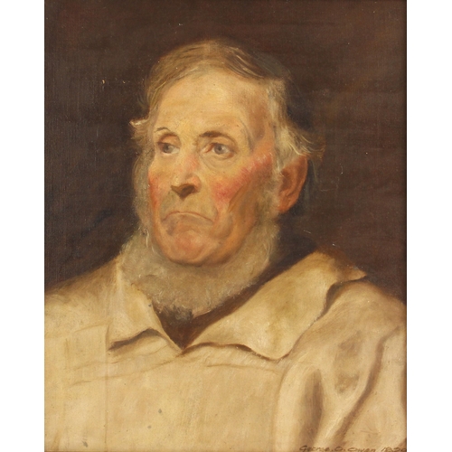 368 - George O. Owen (English school, late 19th/early 20th century),  
Bust length portrait of a shepherd,... 